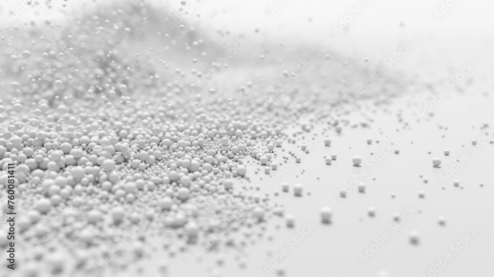 Obraz premium Dots abstract white background. Falling network particles. Big data flow. 3D rendering