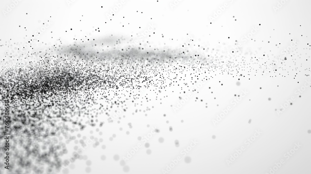 Obraz premium Dots abstract white background. Falling network particles. Big data flow. 3D rendering