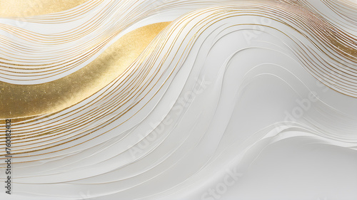 Gold and white abstract paper background.