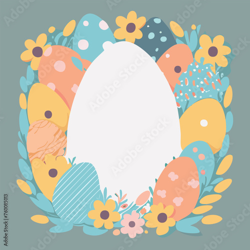 easter greeting card with eggs