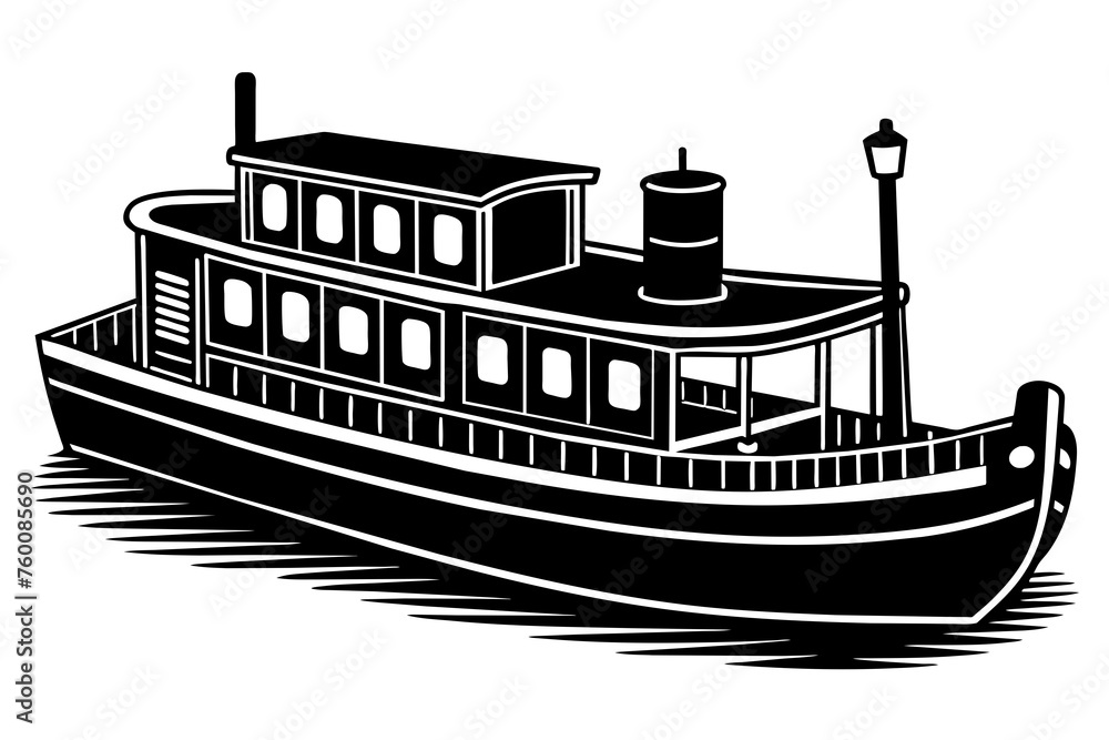 barge vector illustration