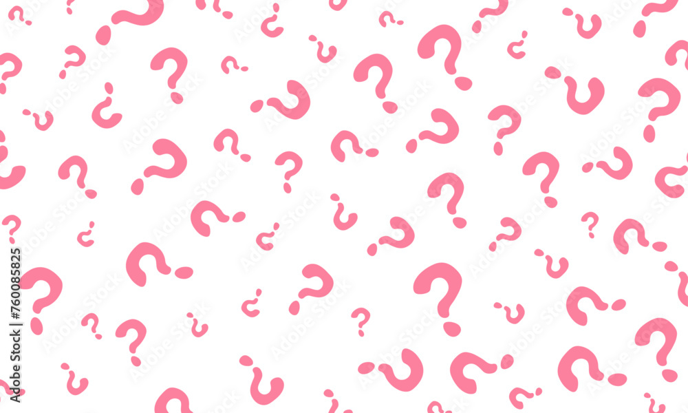 vector pink question marks pattern on white background