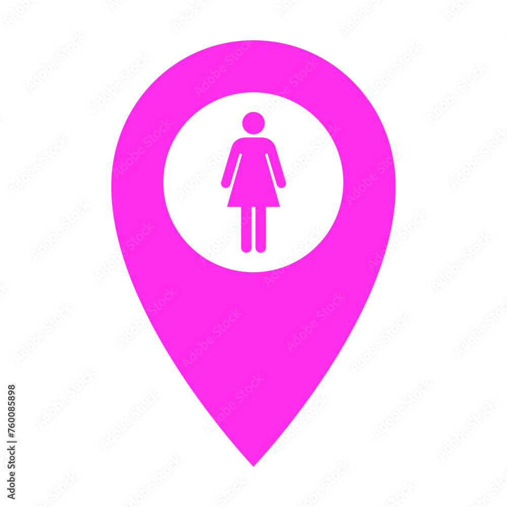 vector women location pin icon vector women location pin icon