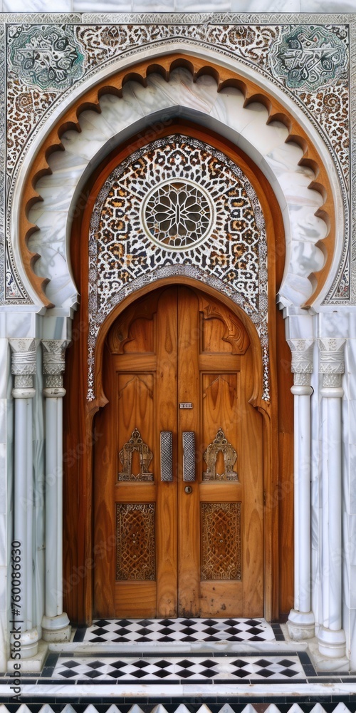 Door with Oriental Style and Decoration in Front of Rabat,
