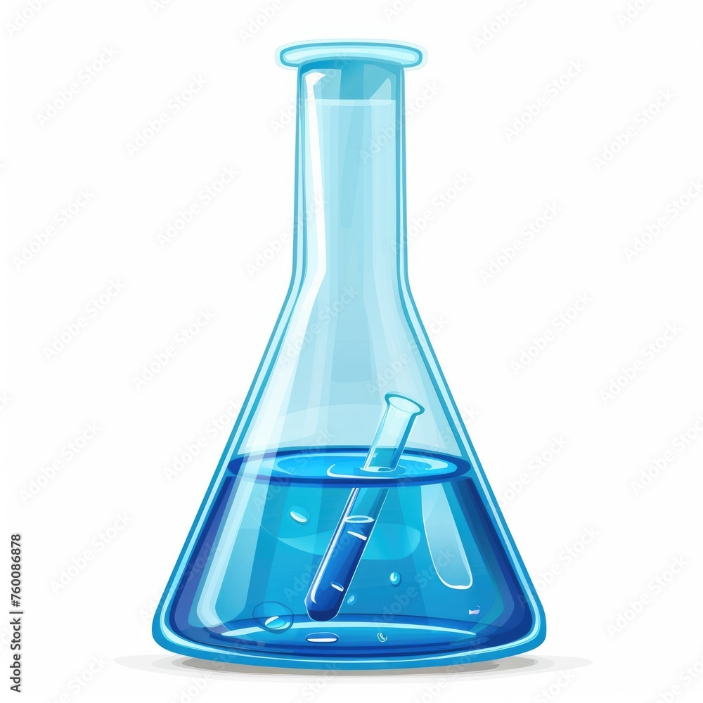 Beaker on a White Background. Tableware for Chemistry, Tests, PH, Medicals, Reactions, Pharmaceutical and Liquid Beaker on a White Background. Tableware for Chemistry, Tests, PH, Medicals, Reactions, Pharmaceutical and Liquid