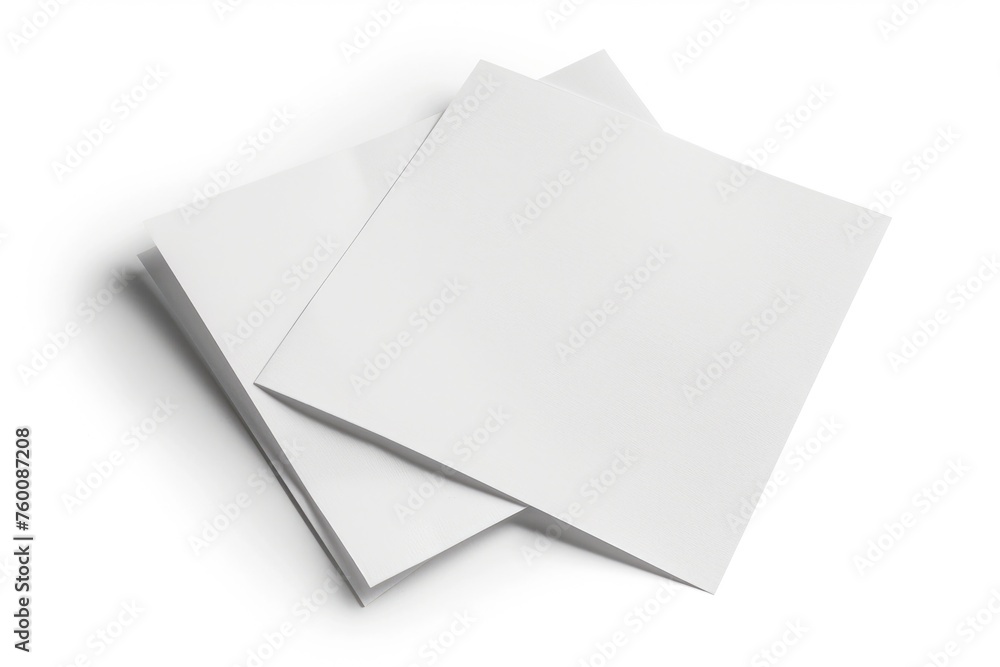 Blank A4 Paper Sheets Fold Isolated on White Background with Shadow. Object for Note-Taking or Printing Purposes Blank A4 Paper Sheets Fold Isolated on White Background with Shadow. Object for Note-Taking or Printing Purposes