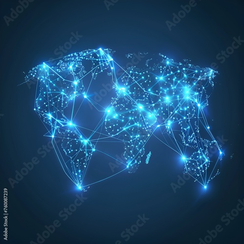Abstract World Map - Global Network and Connectivity Concept
