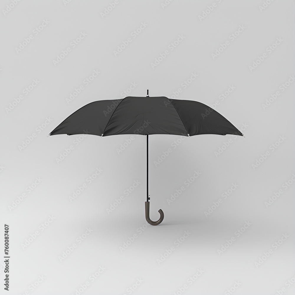 Black Umbrella on White Background