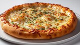 Cheese Pizza on White Plate