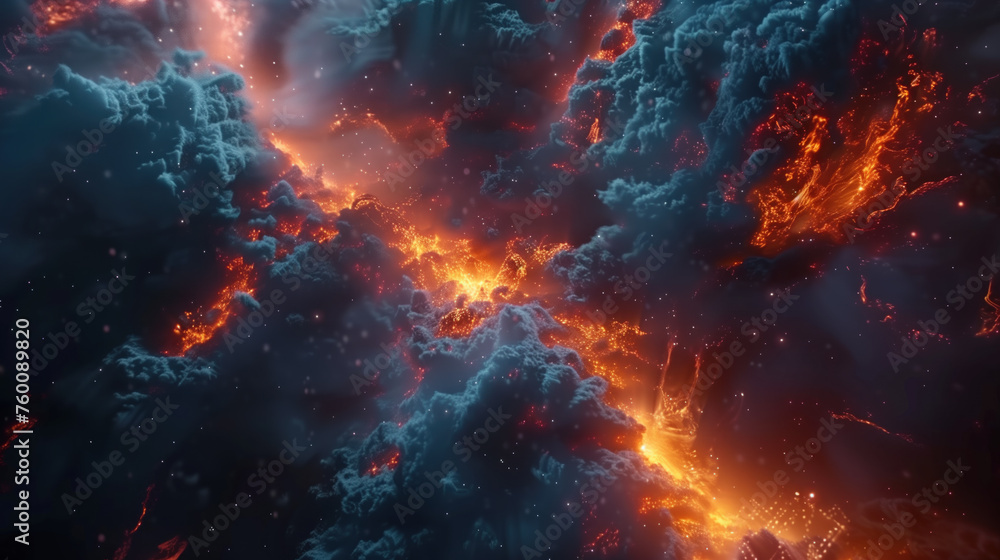 Cosmic Dance: A Vibrant Nebula Explosion Cosmic Dance: A Vibrant Nebula Explosion