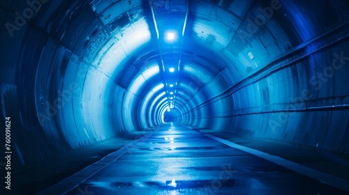 Illuminated Tunnel With Light at End