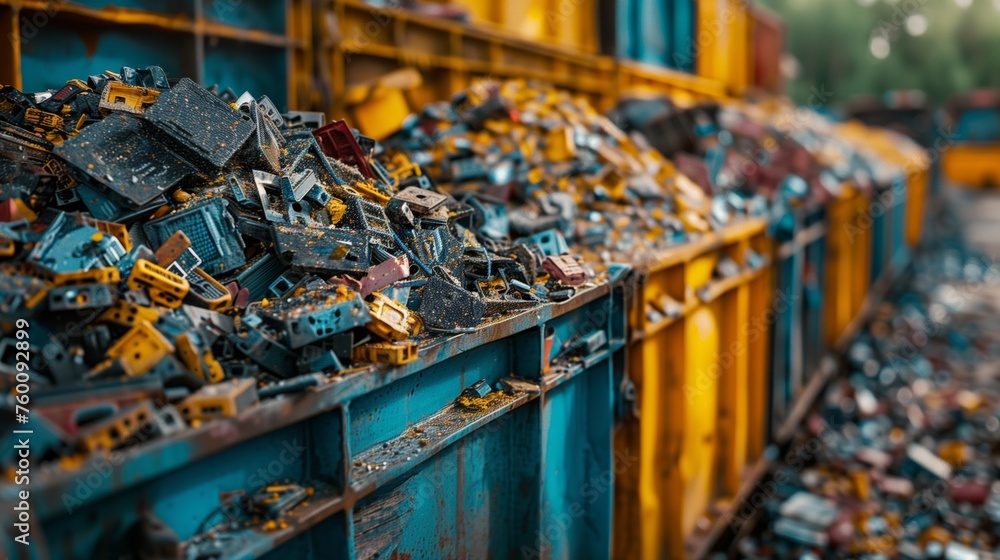 Metal Containers Filled With Assorted Items