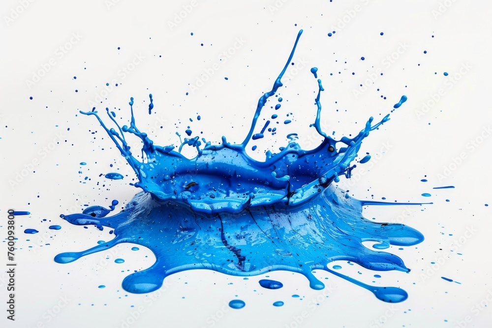 Obraz premium Blue paint isolated on white background