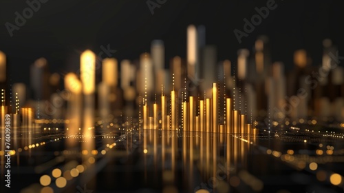 Bright Cityscape Illuminated by Night Lights