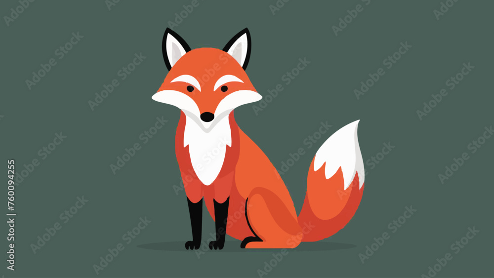 Dynamic Vector Fox Illustration: Elevate Your Design with Sleek Flat Style! 