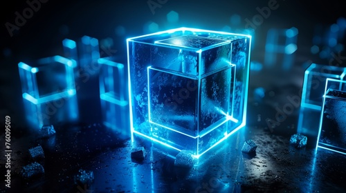 Group of Glass Cubes on Table