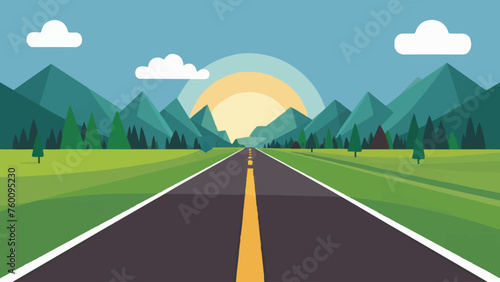 Dynamic Flat Vector Road Illustration: Drive Sales with Engaging Design 
