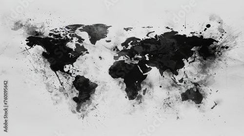 World map background. Grunge background. Abstract emotional art. Modern design element © MUS_GRAPHIC