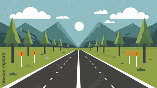 Dynamic Flat Vector Road Illustration: Drive Sales with Engaging Design 