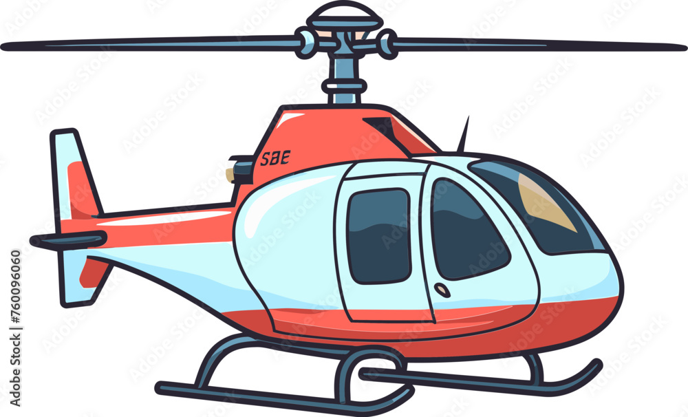 Helicopter Surveying Equipment Vector Art