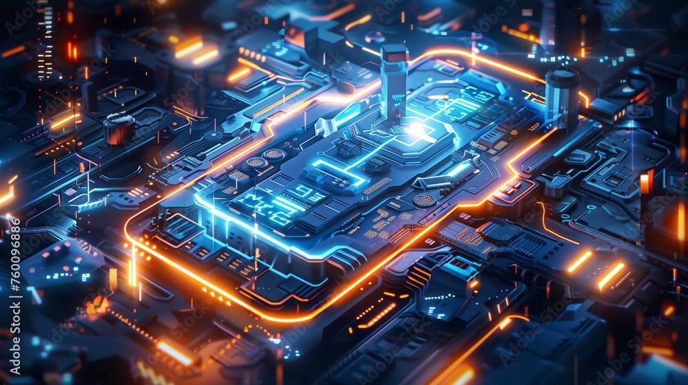 Neon-lit Futuristic Cityscape Neon-lit Futuristic Cityscape
