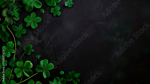 st. patrick 's day background with black leaves © Aram