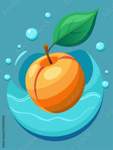 apricot fruit water background