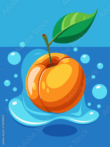 apricot fruit water background