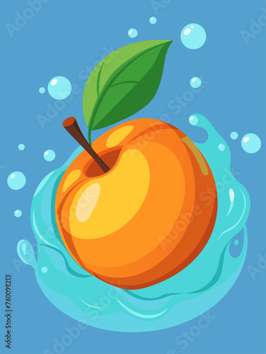 apricot fruit water background
