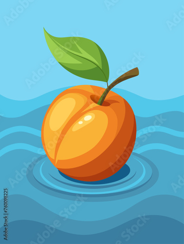 apricot fruit water background