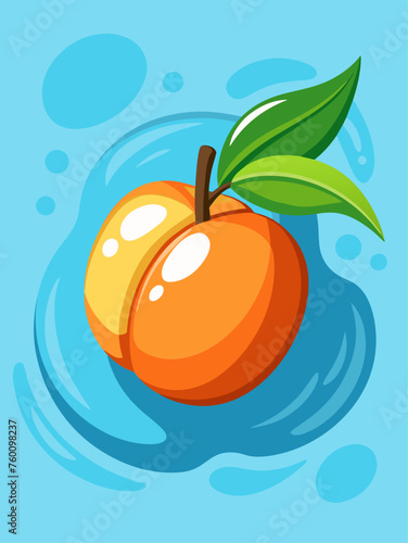 apricot fruit water background