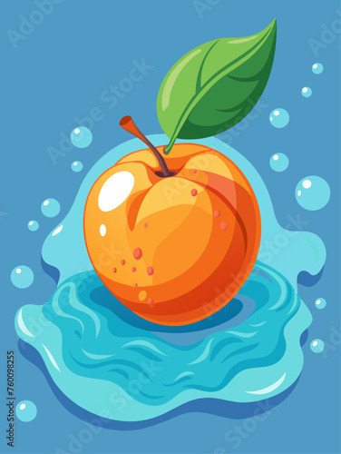 apricot fruit water background