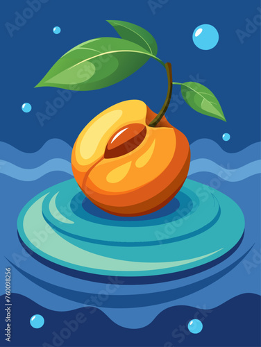 apricot fruit water background