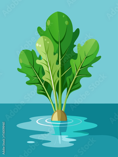 arugula vegetable water background