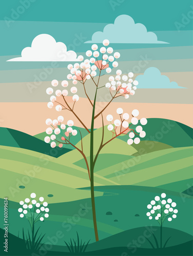 baby s breath vector landscape background