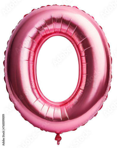 Pink Letter O Shaped Balloon on Transparent Background png