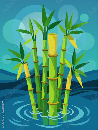 bamboo shoots water background