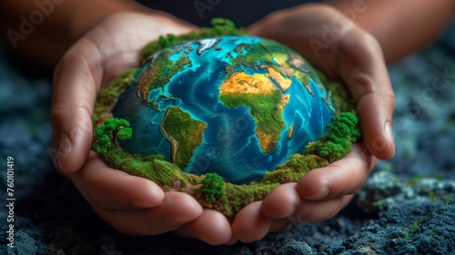 Hands Holding a Small Globe, Symbolizing Earth Day Care