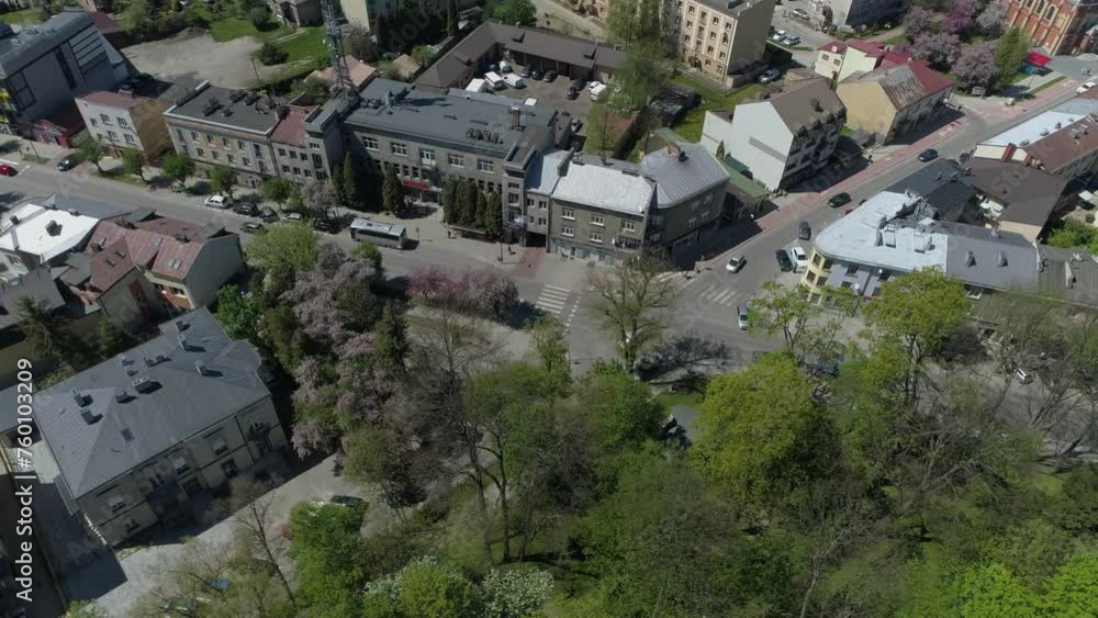 Beautiful Park Downtown Jaslo Aerial View Poland Beautiful Park Downtown Jaslo Aerial View Poland