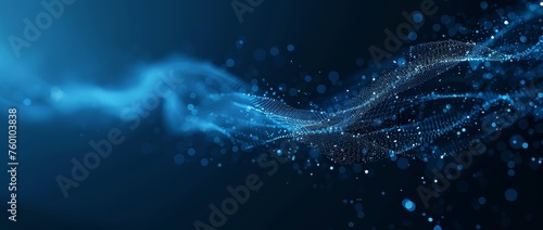 Blue Tech Particle Wave Background