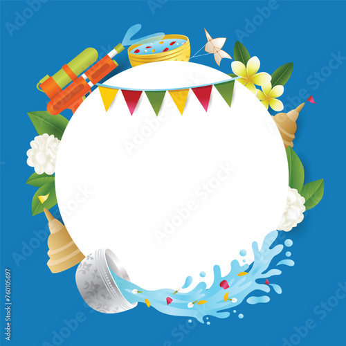 Thailand's Water Festival, Songkran Banner Template