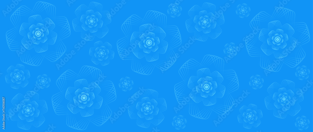 Vector illustration. Floral seamless design. Stylish pattern. Gradient color. Ideal for textile design, screensavers, covers, cards, invitations and posters.
