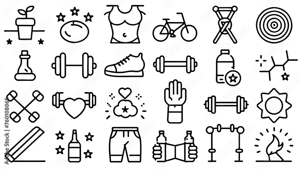 Naklejka premium Fitness icons