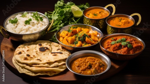 Authentic Indian cuisine selection with a variety of dishes and fresh ingredients