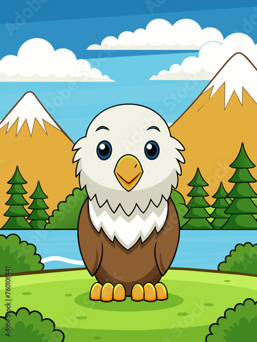 A magnificent eagle soars through the sky against a backdrop of stunning mountains and valleys.