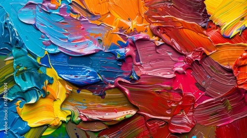 Shaddock peel with colorful oil paints - abstract and texture photo