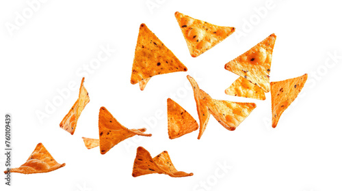 tortilla chip levitating, falling, flying transparent background photo