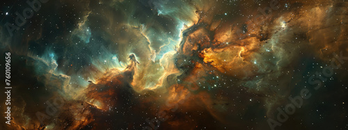 Vibrant cosmic clouds and starry space