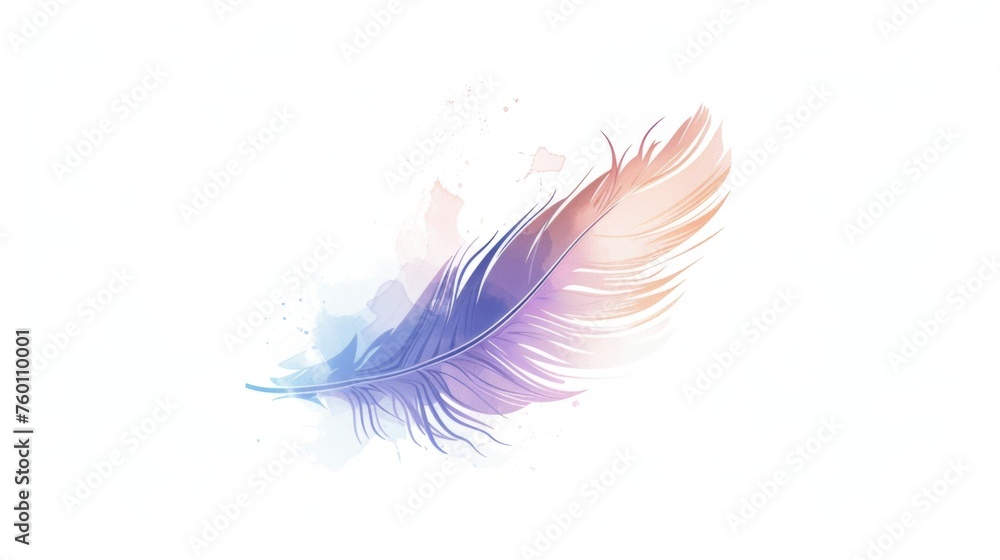Light and airy feather graphic with a blend of pastel colors for a serene and ethereal artistic vibe Light and airy feather graphic with a blend of pastel colors for a serene and ethereal artistic vibe
