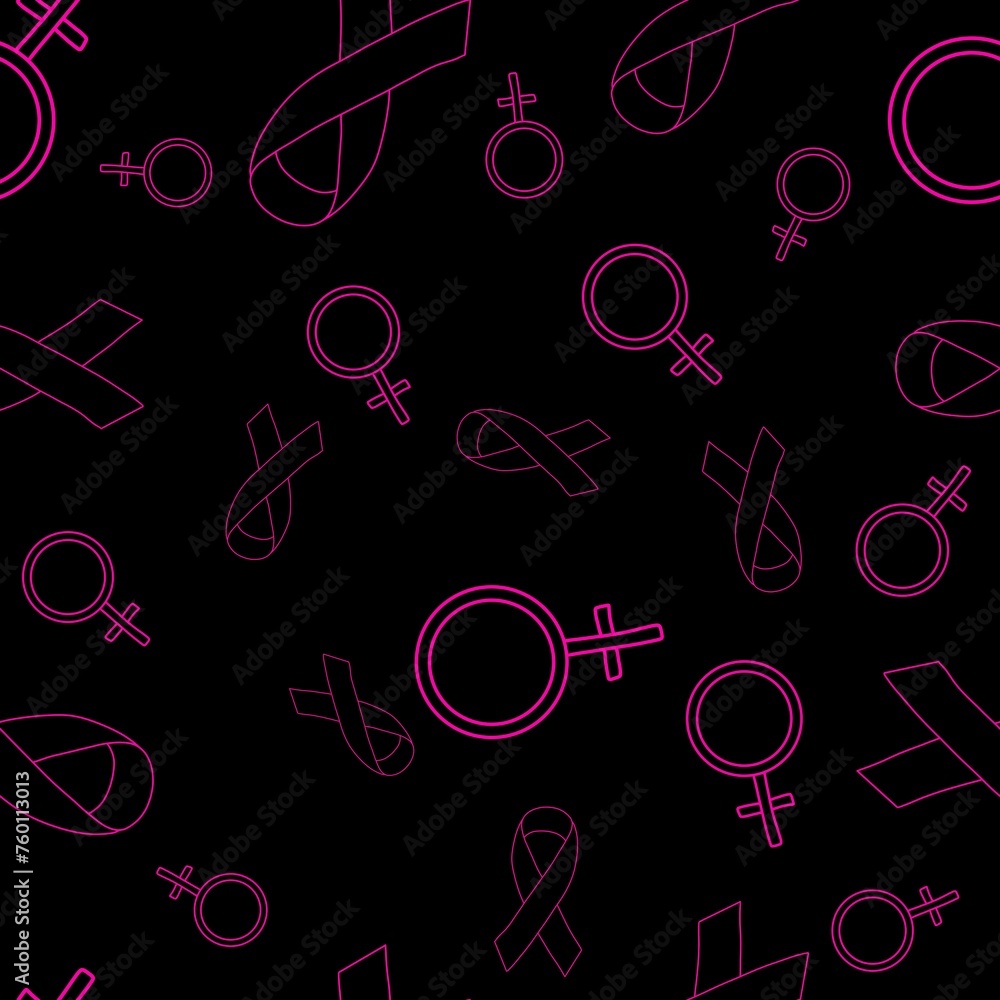 Breast cancer month seamless pink ribbon day mammogram pattern for wrapping paper and media accessories Breast cancer month seamless pink ribbon day mammogram pattern for wrapping paper and media accessories